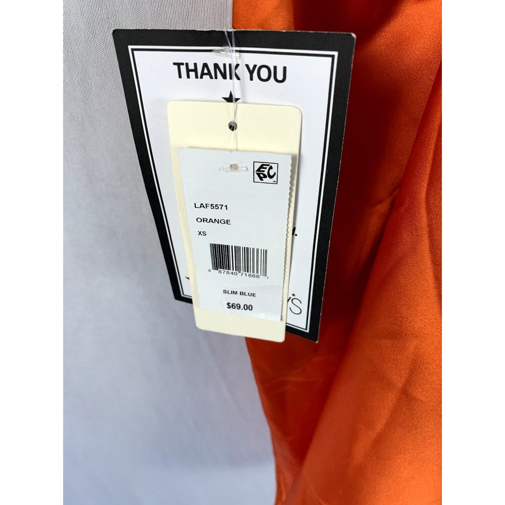 Katia Rae Juniors Satin Cowl Neck Mini Slip Dress Orange Size XS NWT - Picture 5 of 5